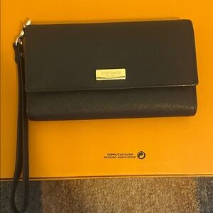 Kate Spade Black Clutch with Wrist Strap